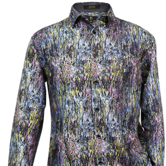 Mens Long Sleeve Astra Print Shirt Big Tall 5XL - Picture 4 of 5